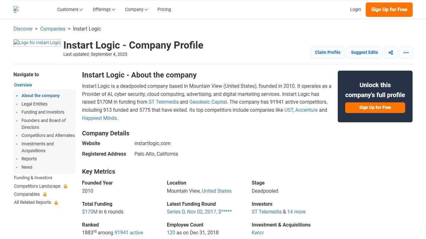 Instart Logic - 2025 Company Profile, Team, Funding & Competitors - Tracxn